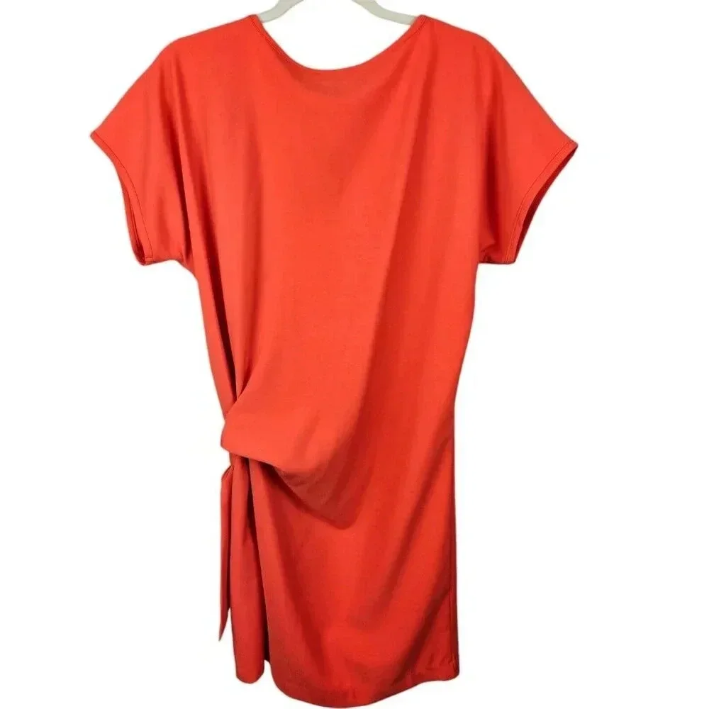 New With Tags Conrad C Collection Orange Cap Sleeve Side Tie Sheath Dress Size 8